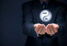 Forget Work-Life Balance – It’s All About Integration in the Age of COVID-19 Work life (work-life) balance concept. Life coach (career manager) give advice about work-life balance, wide composition.