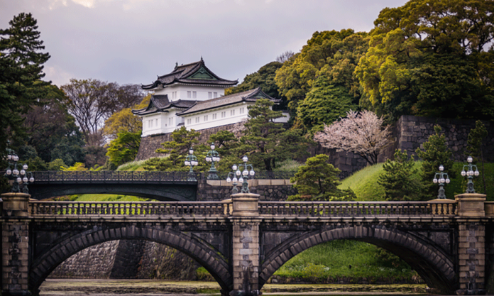 View of the Imperial palace in Tokyo, Japan