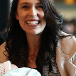 Ardern with baby Neve in 2018