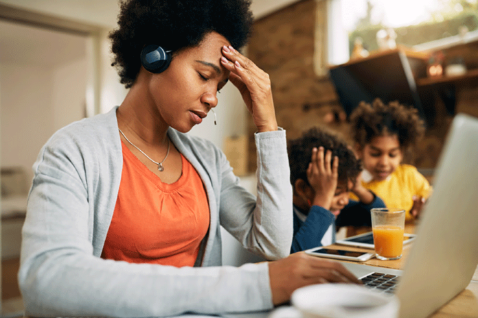 stressed breadwinner mother