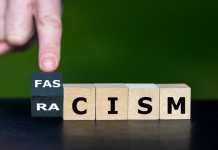 The Rise of Extremist Views in the 21st Century: How Children Are Key to Breaking or Maintaining the Cycle of Violence Cubes form the words racism and fascism. Symbol that racism leads to fascism.